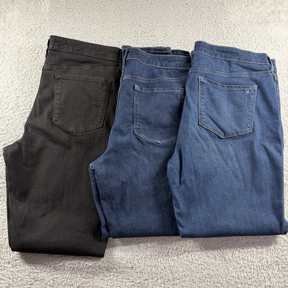 Jessica Simpson High Rise Skinny Jeans Womens 14 Bundle Lot 3 Blue Black Stretch